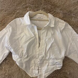 Steve Madden White Cropped Blouse